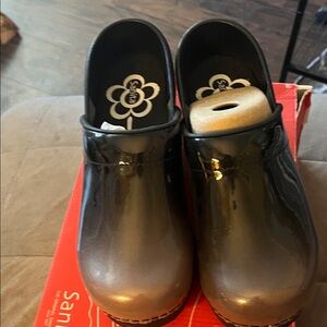 Sanita Glossy Black Clogs